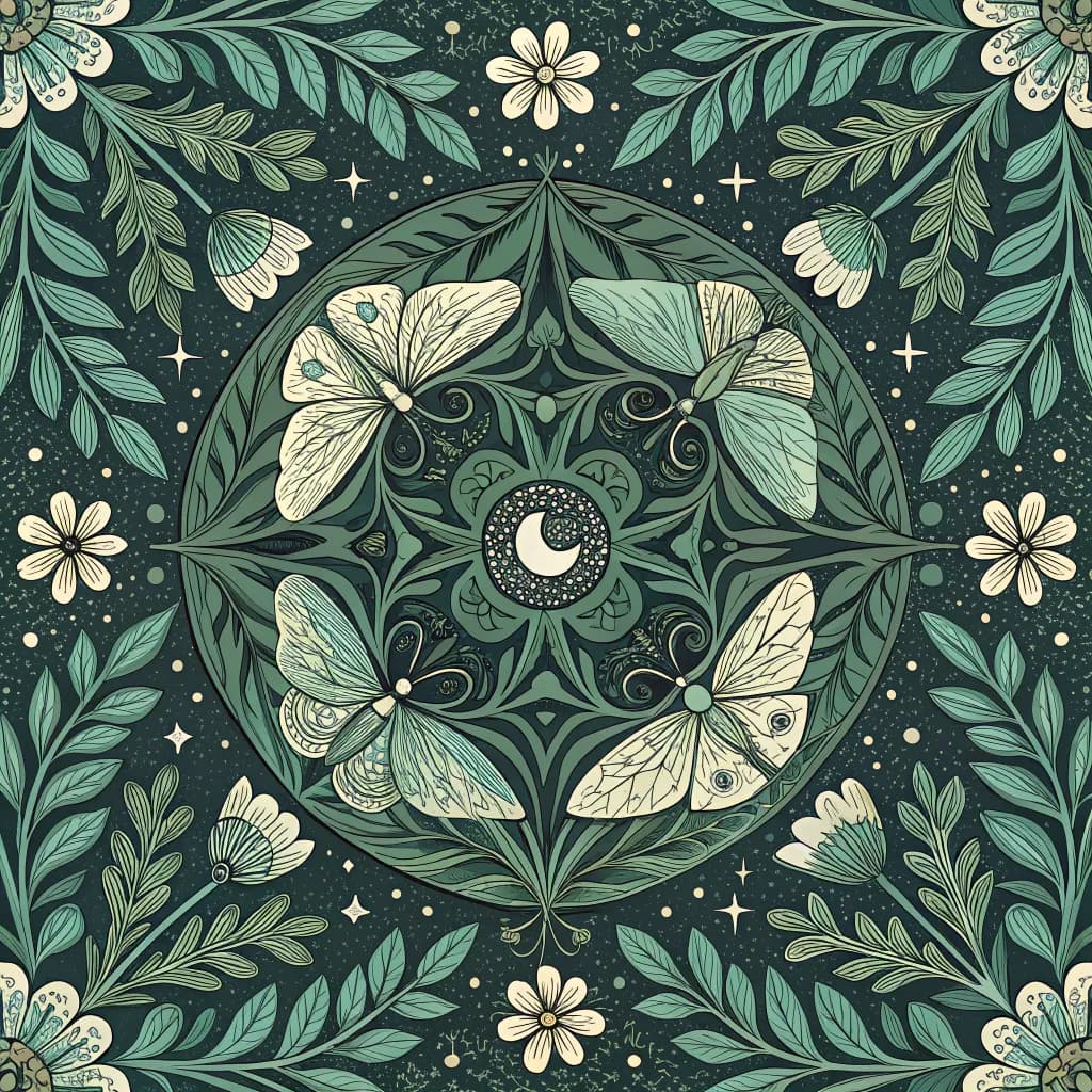 Moonlit Moths Mandala