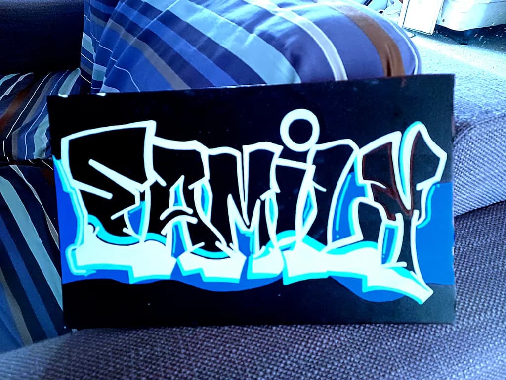 Vibrant Expressions: A Graffiti Tribute to Family Unity