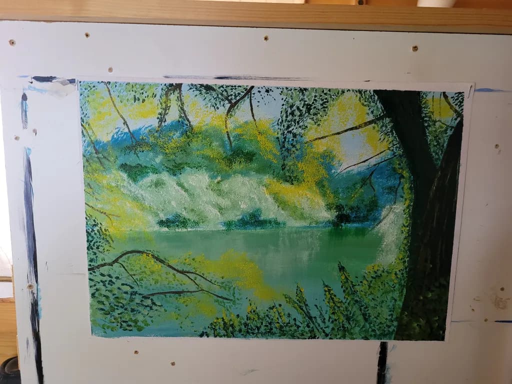 Lake View Through Trees
