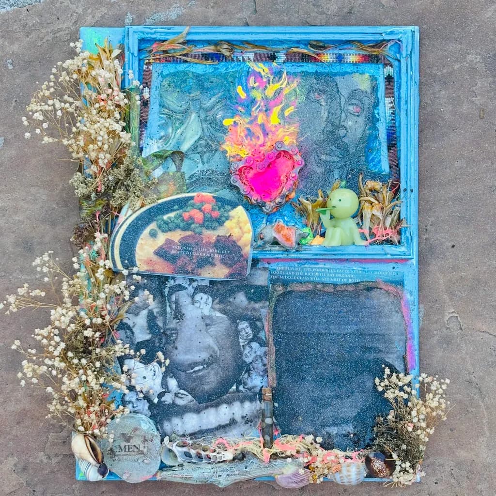 Whimsical Flames: A Mixed Media Journey Through Memory and Emotion