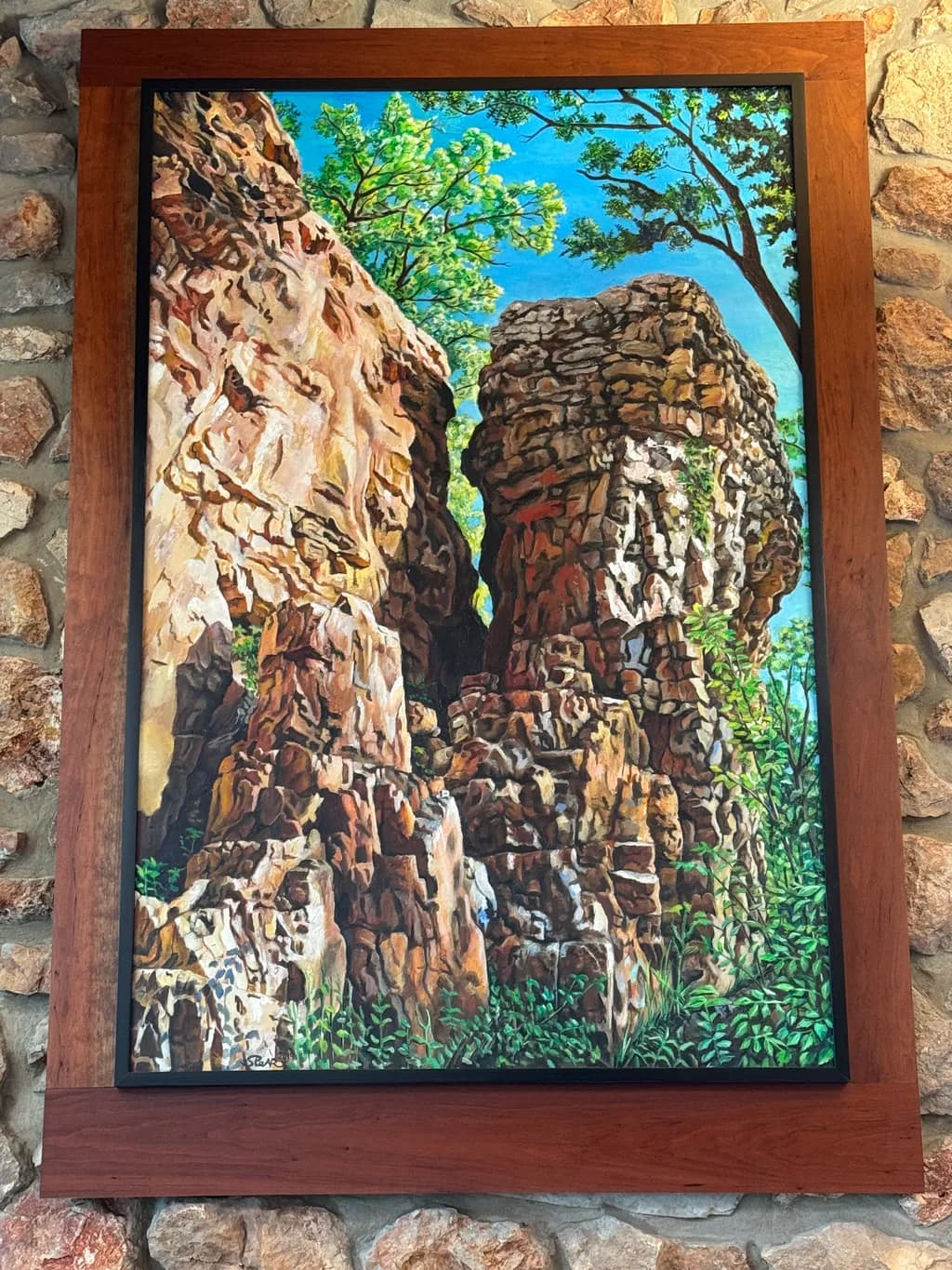 Sunlit Rock Formations