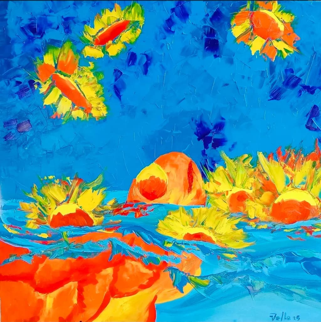 Tortugas mar y girasoles
