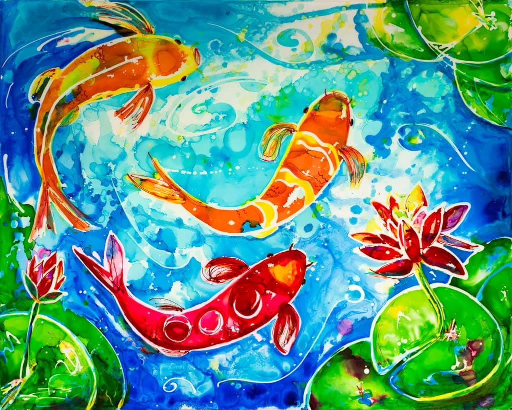 Koi and Water Lilies