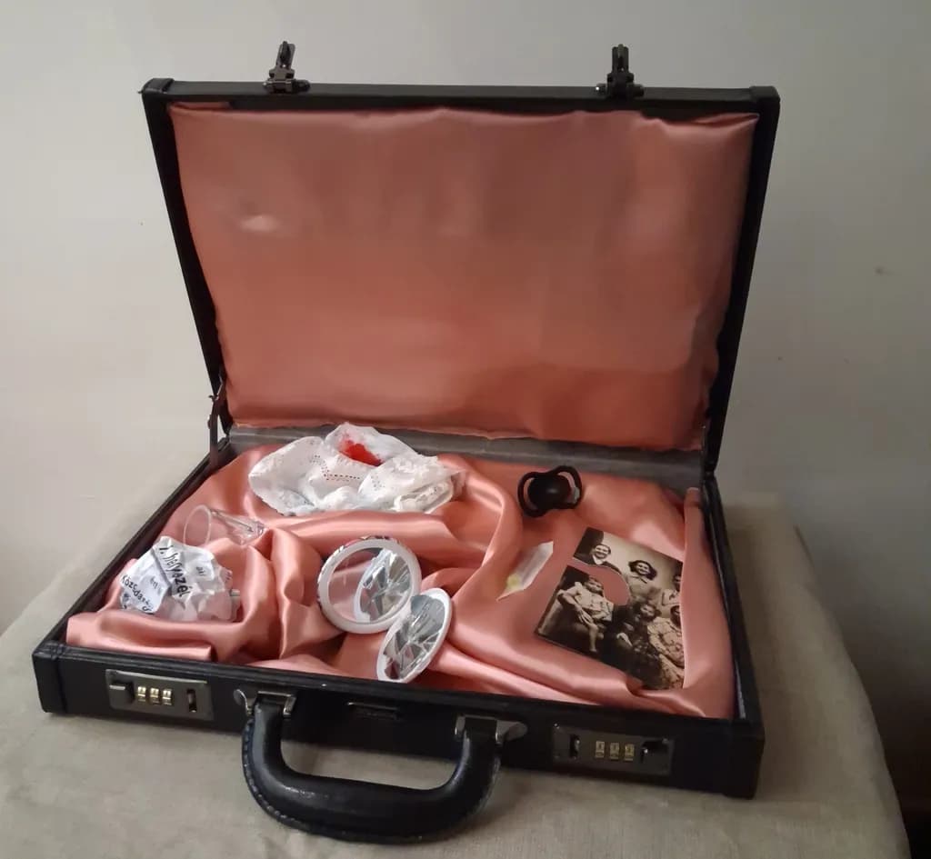 Open Leather Briefcase Interior