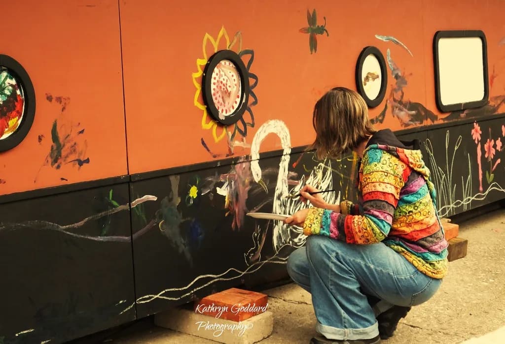 Chalk Mural in Progress