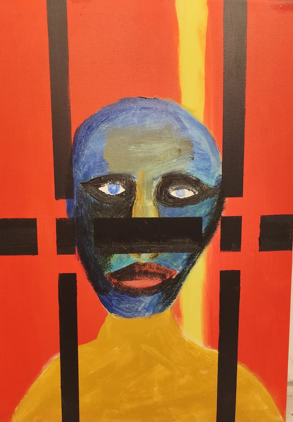 Abstract Blue Face