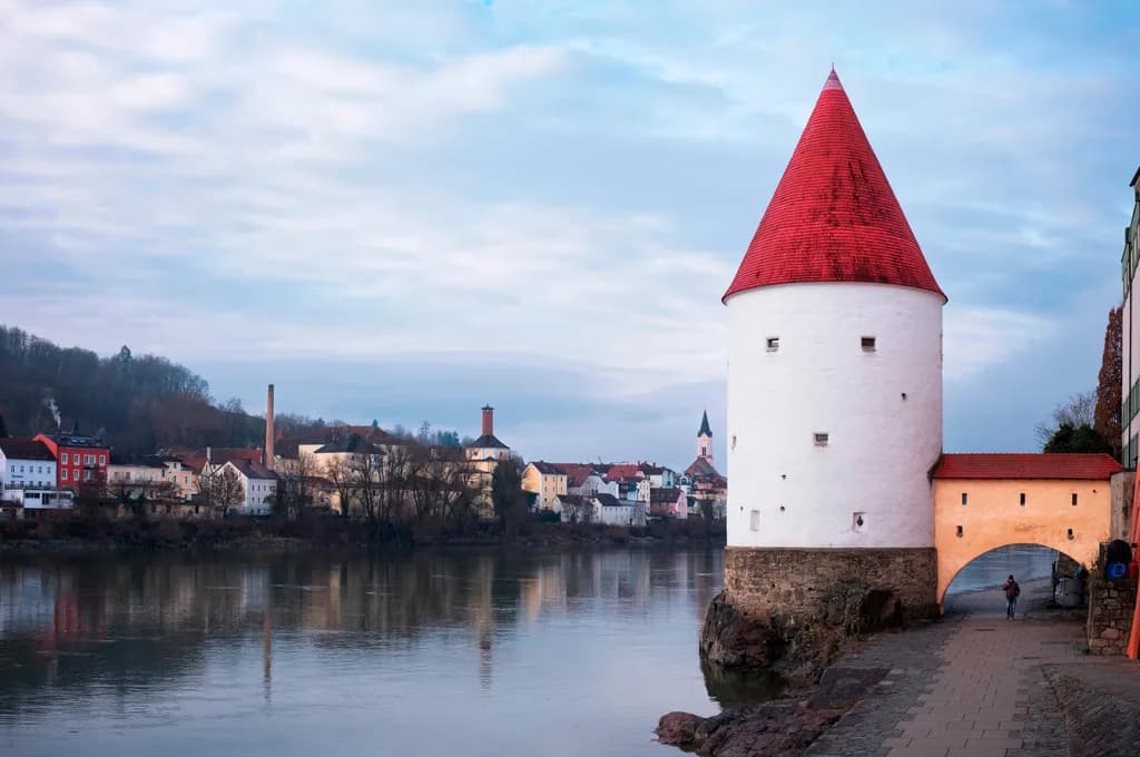 Whispers of Time: The Enchanted River Tower at Dusk