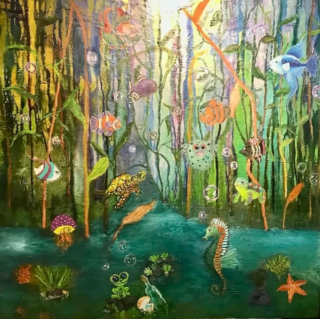 Underwater Forest Scene