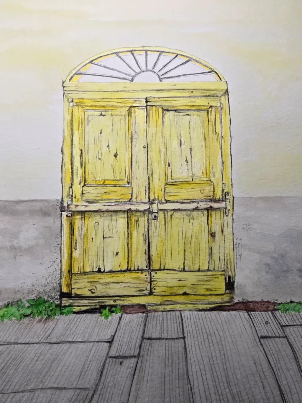 Weathered Yellow Door