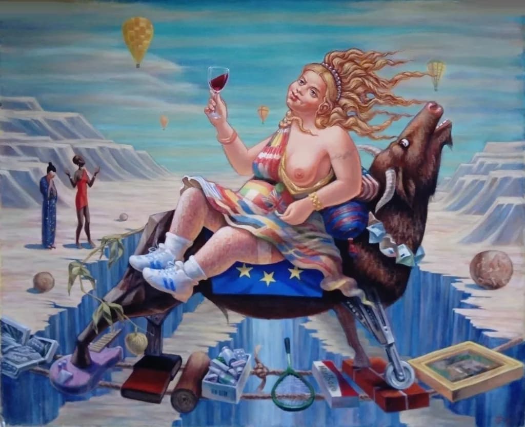 Woman on Mechanical Goat