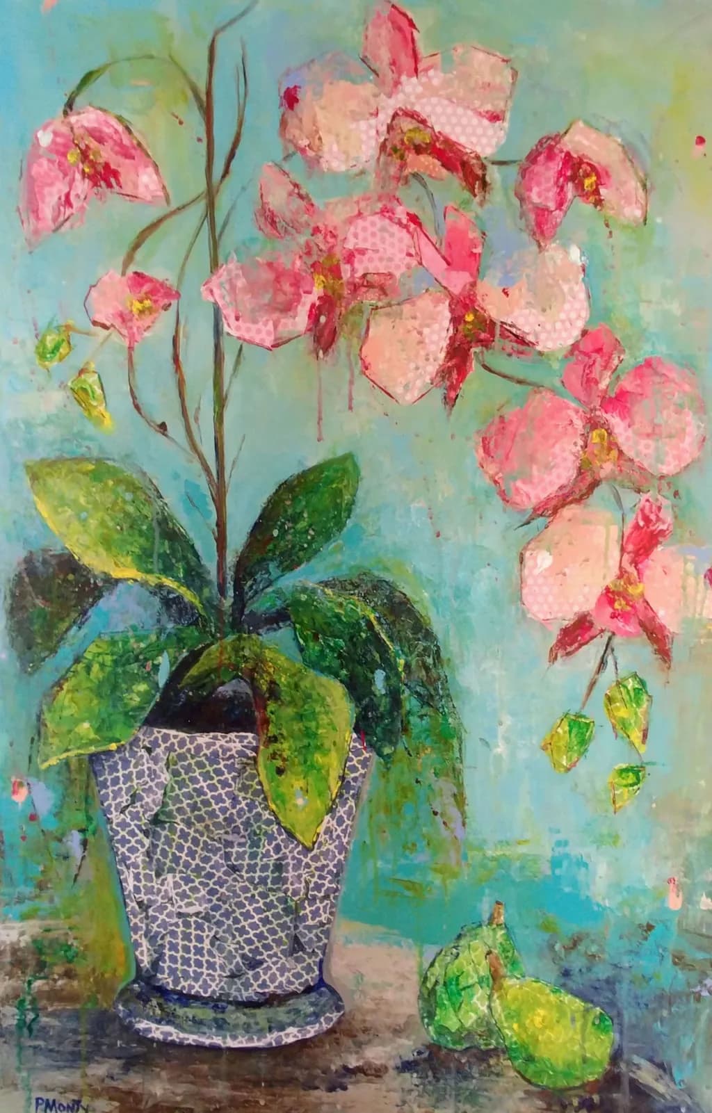 Phalaenopsis in Blue Vase