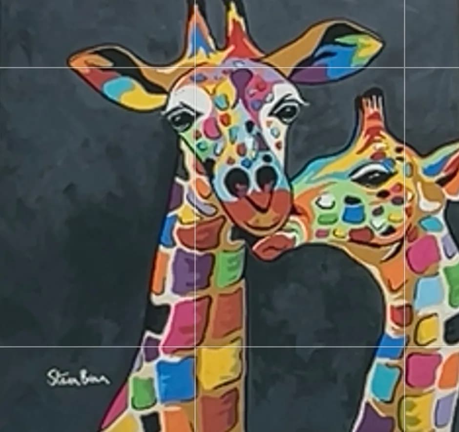 Colorful Giraffe Duo