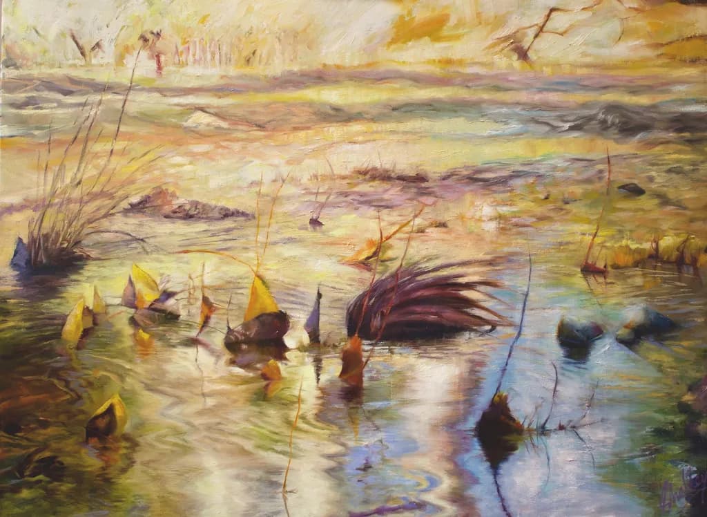 Leaf Boats on Water