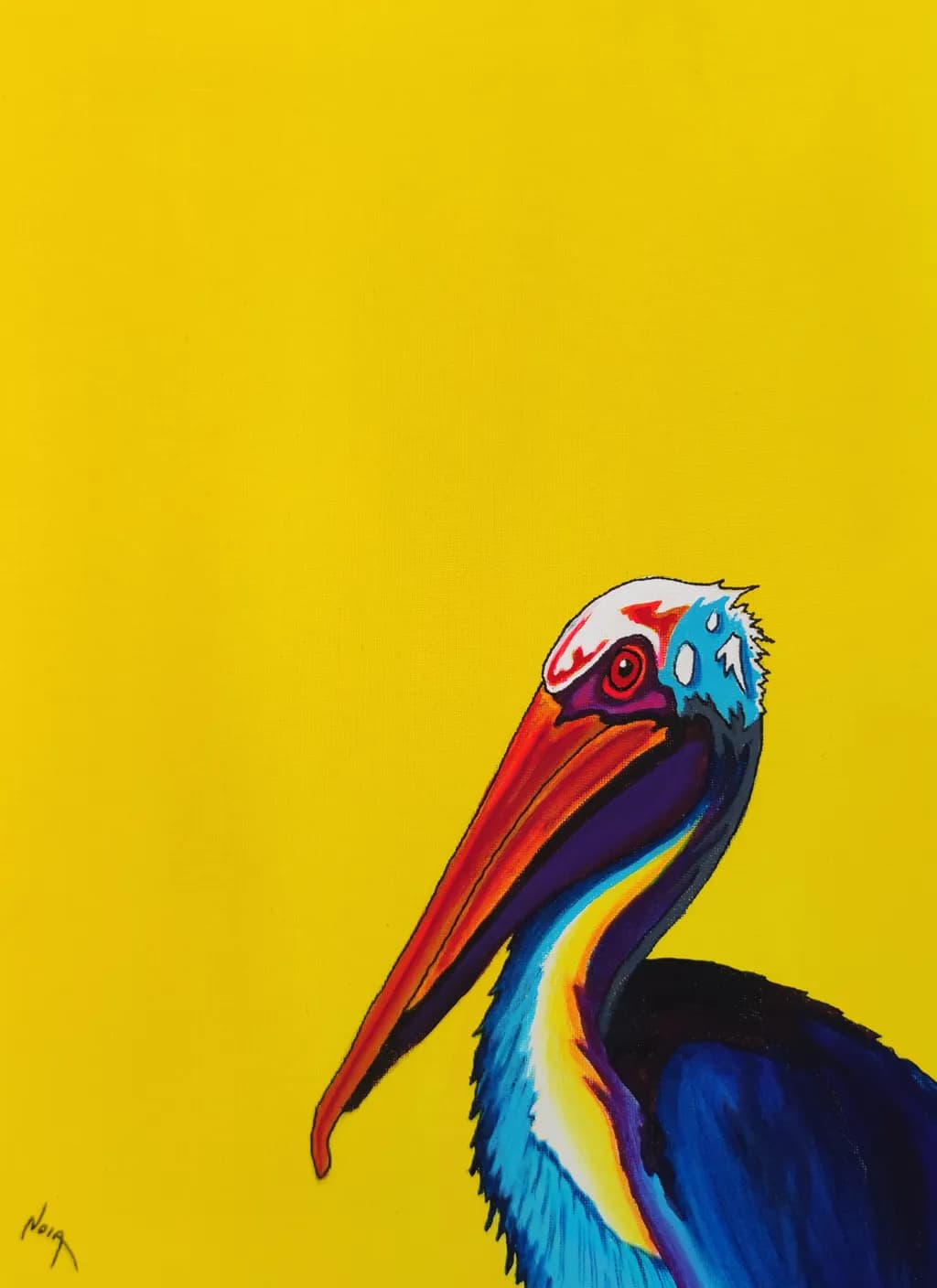 Colorful Pelican Portrait