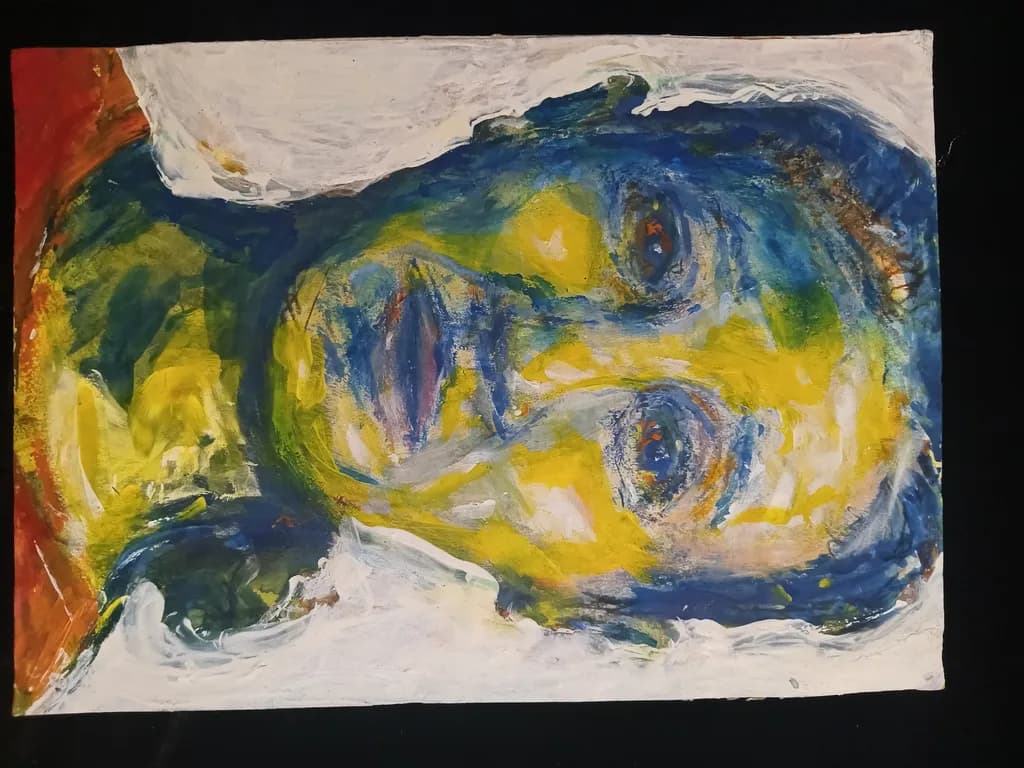 Blue Face Composition