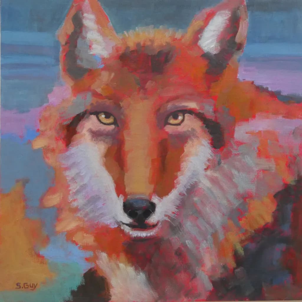 Wildlife Art: Captivating Fox Portrait in Bold Colors
