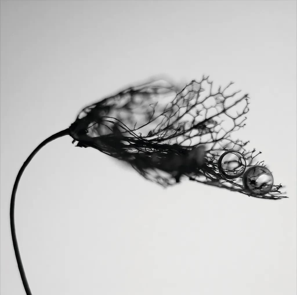 Fragile Lace with Dewdrops