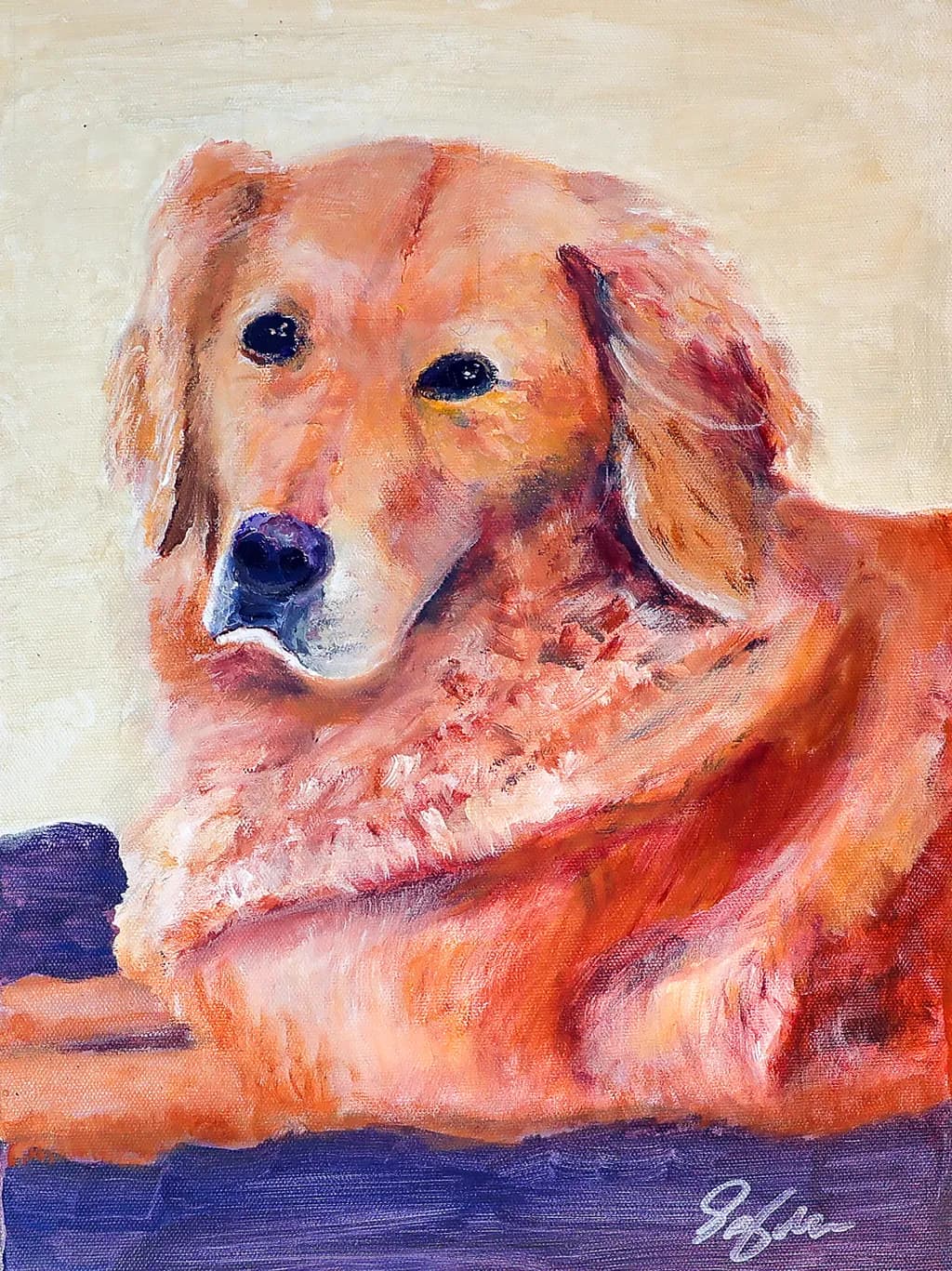 Golden Canine Portrait