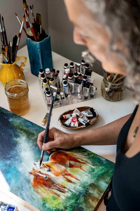 Watercolor painting process