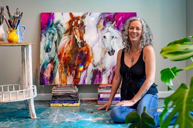 Jen with finished painting