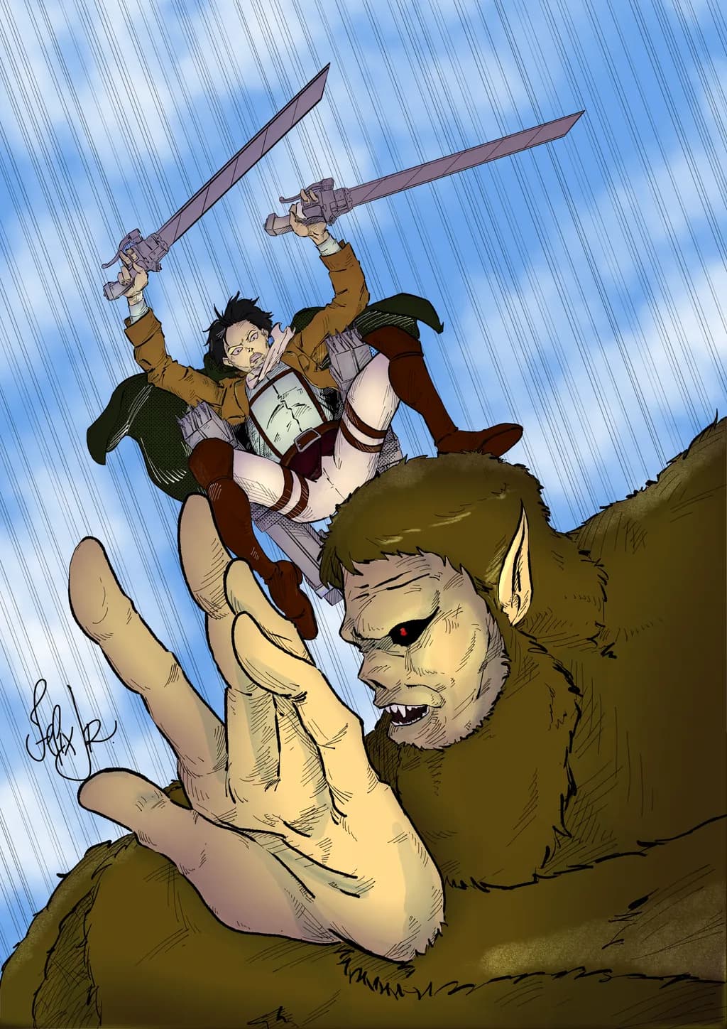 Levi Ackerman Battle Stance