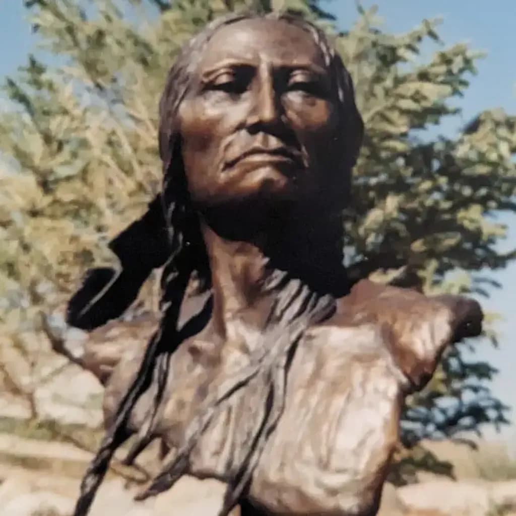 Bronze Native Warrior Bust