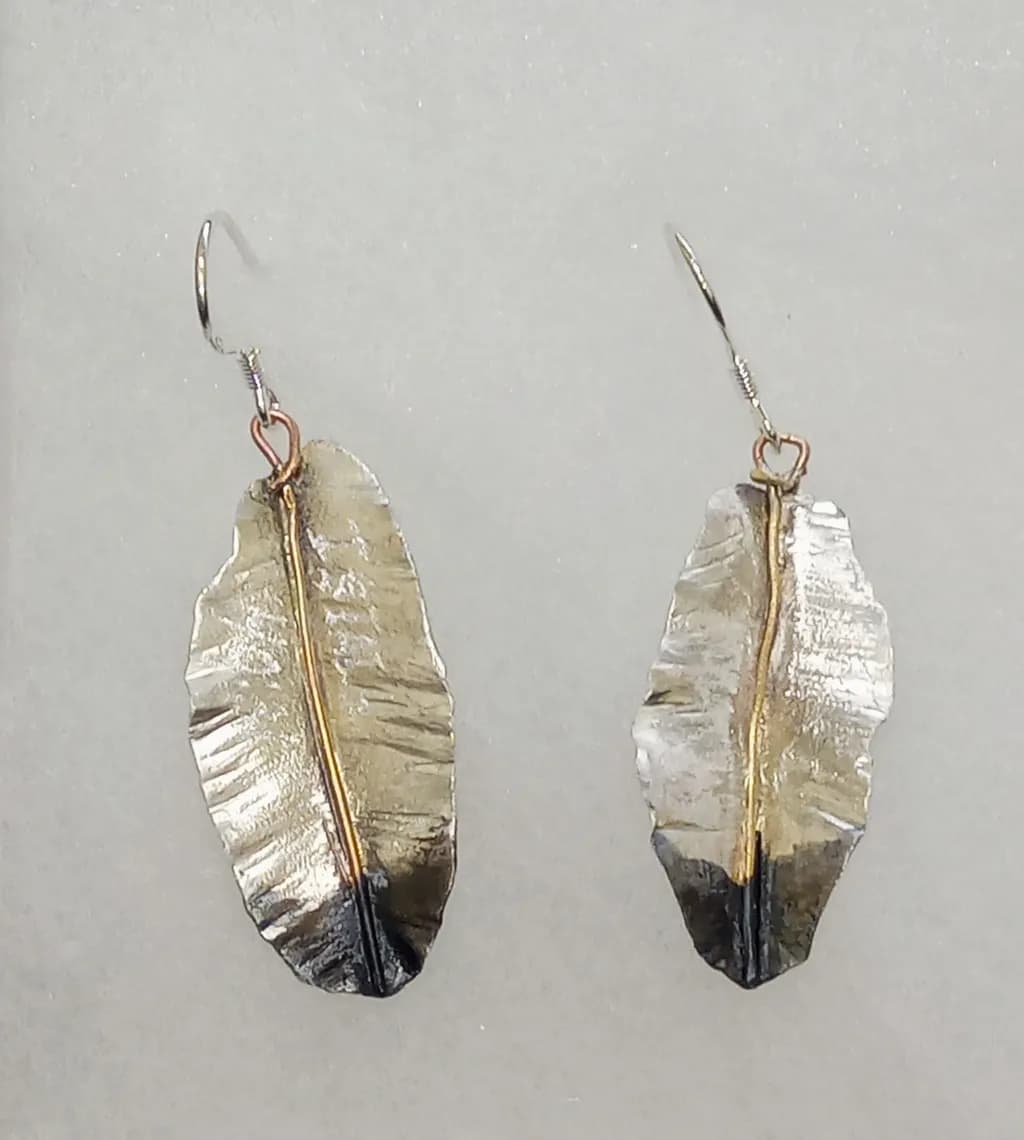 Metallic Feather Earrings