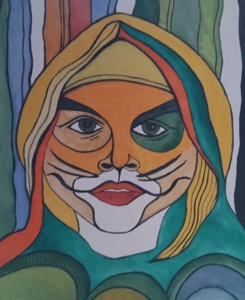 Colorful Masked Portrait