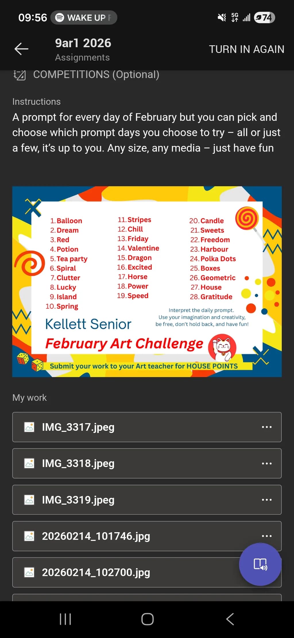 February Art Challenge Prompts