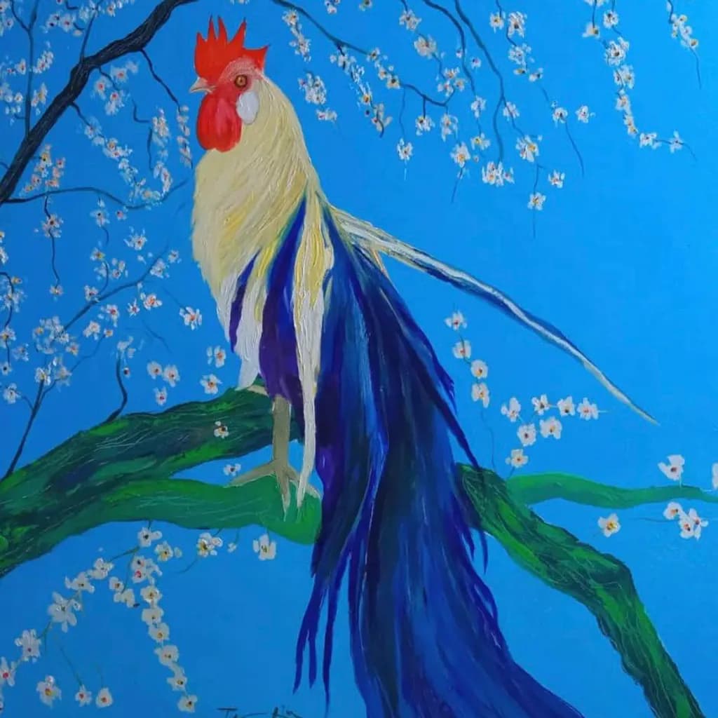 Blue Rooster Perch