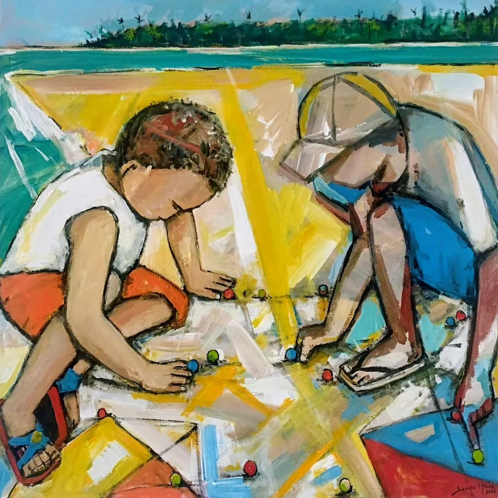 Children Playing Marbles