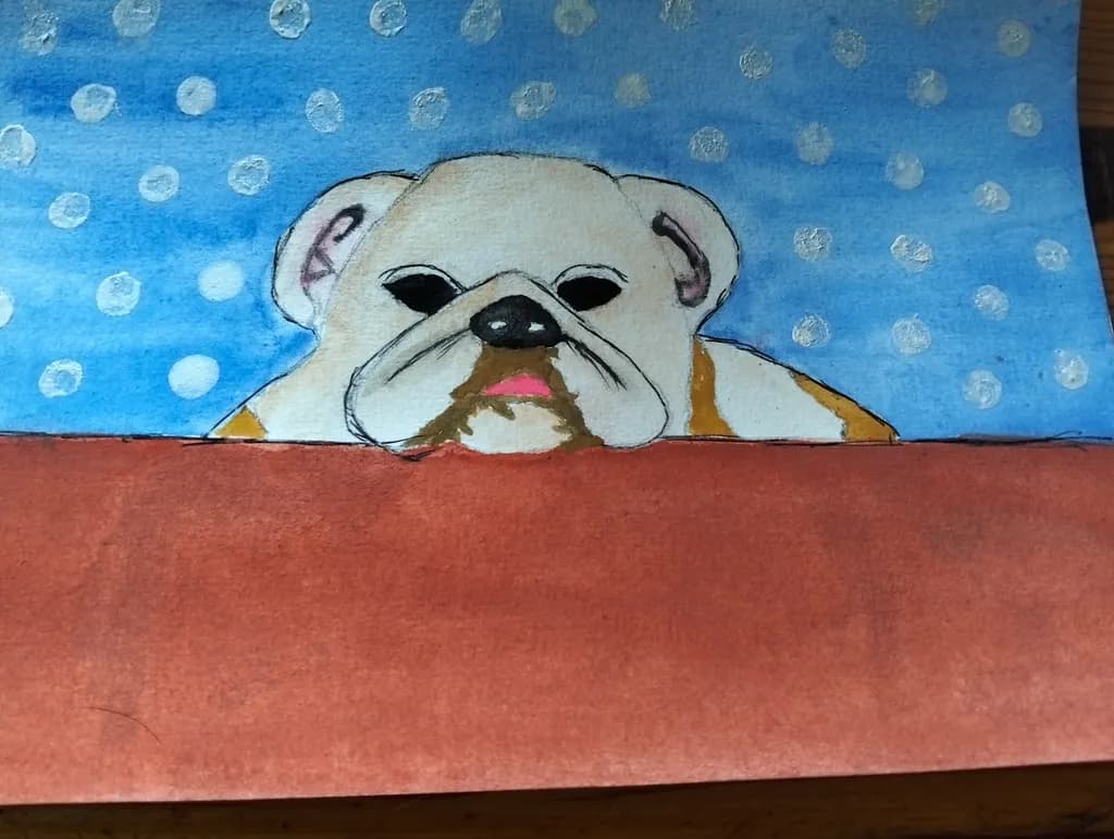 Peeking Bulldog