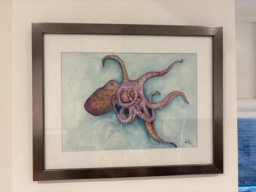 Purple Octopus in Water