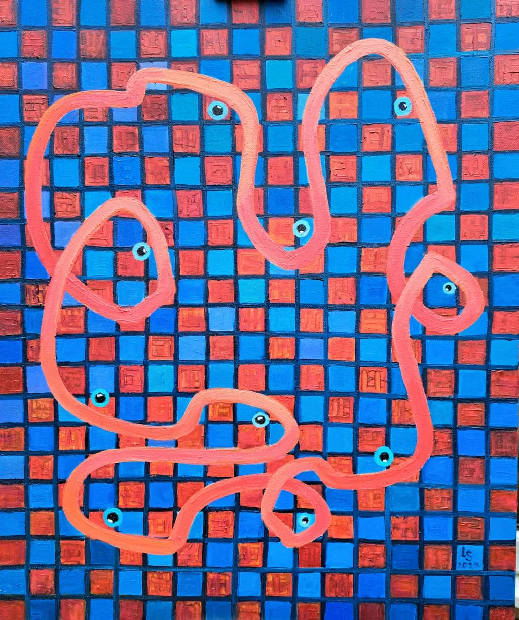 We are connected, 2025, Oil on canvas, 61 x 51 cm.