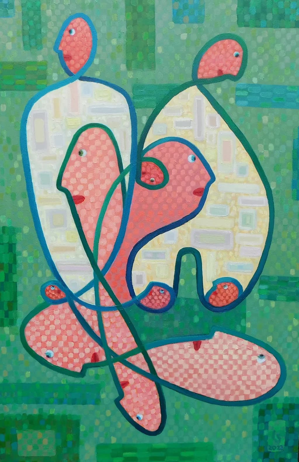 "Behind You" 2023, Oil on canvas, 76 x 51 cm