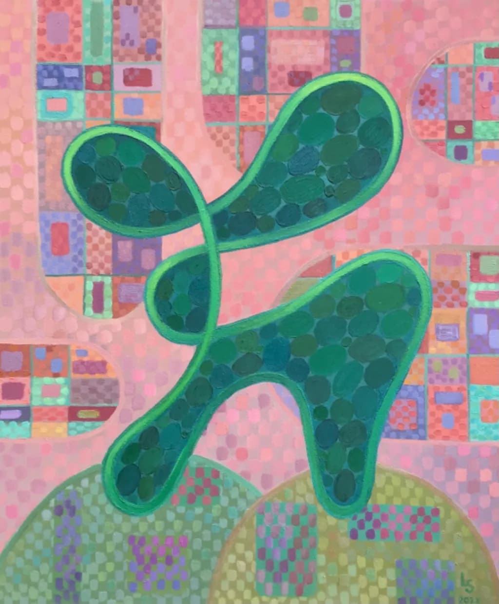 "Transformation from the toy" 2019 - 2025, Oil on canvas 61 x 51 cm.