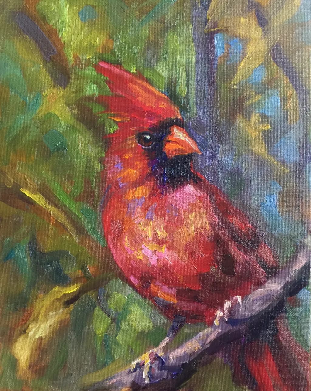 Bright Cardinal Perch