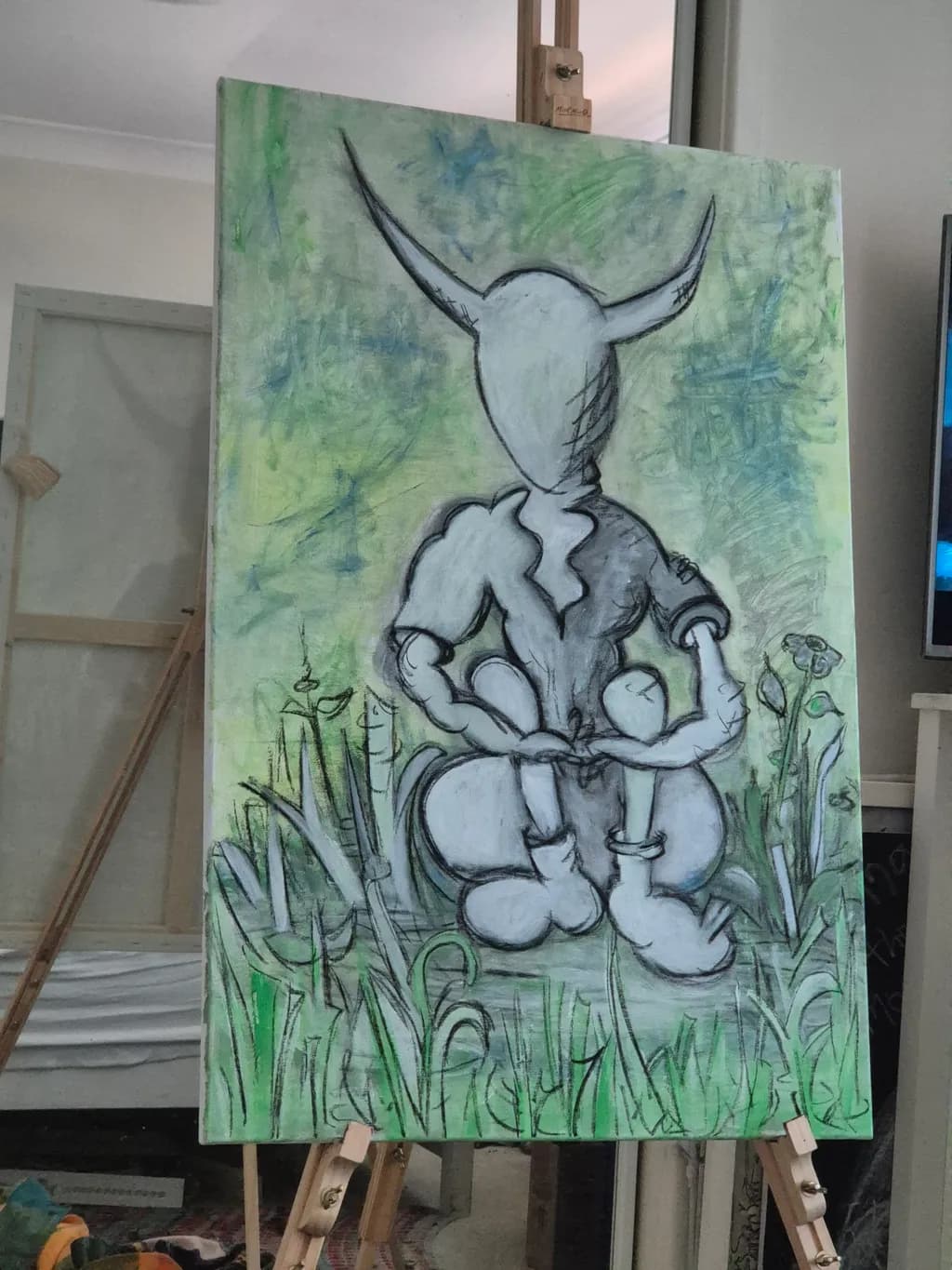 Horned Figure in Grass