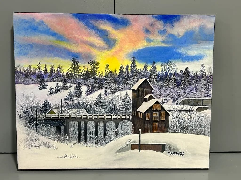 Winter Sunset Mill