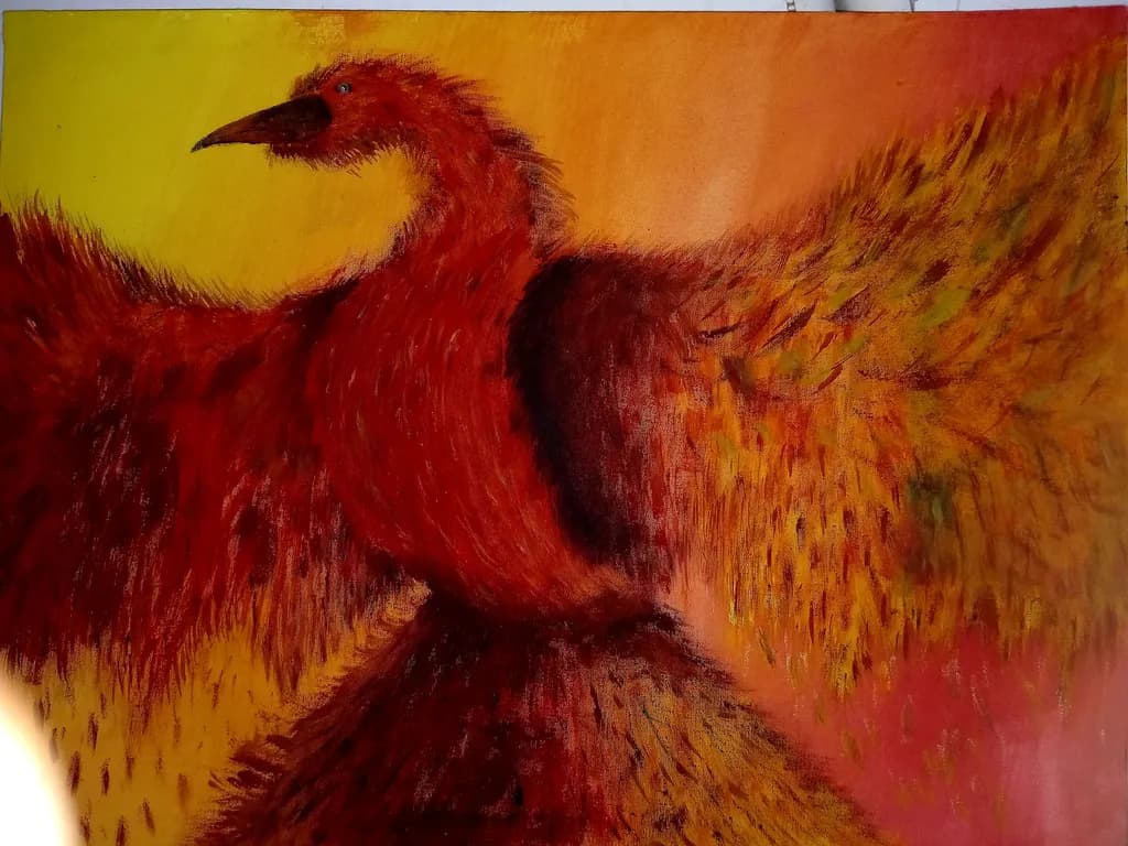 Fiery Phoenix Bird