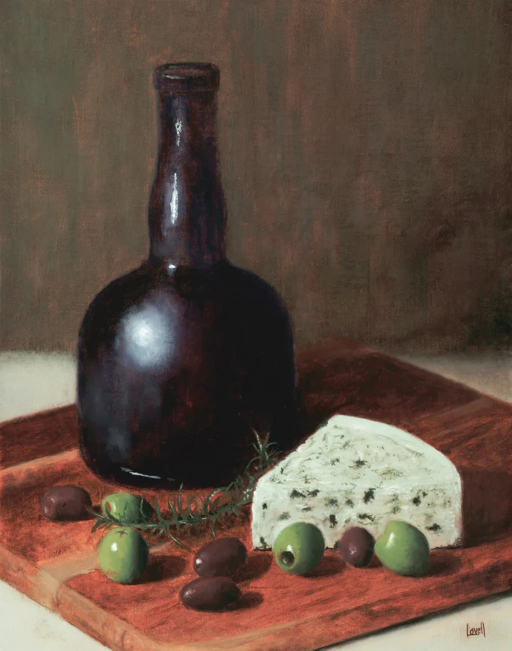 Simplicity of Blue Cheese with Olives
