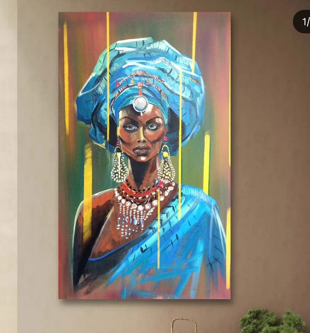 African Blue Portrait