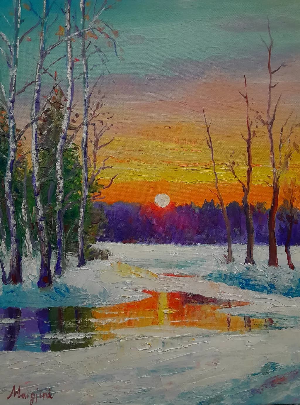 Winter Sunset Reflection