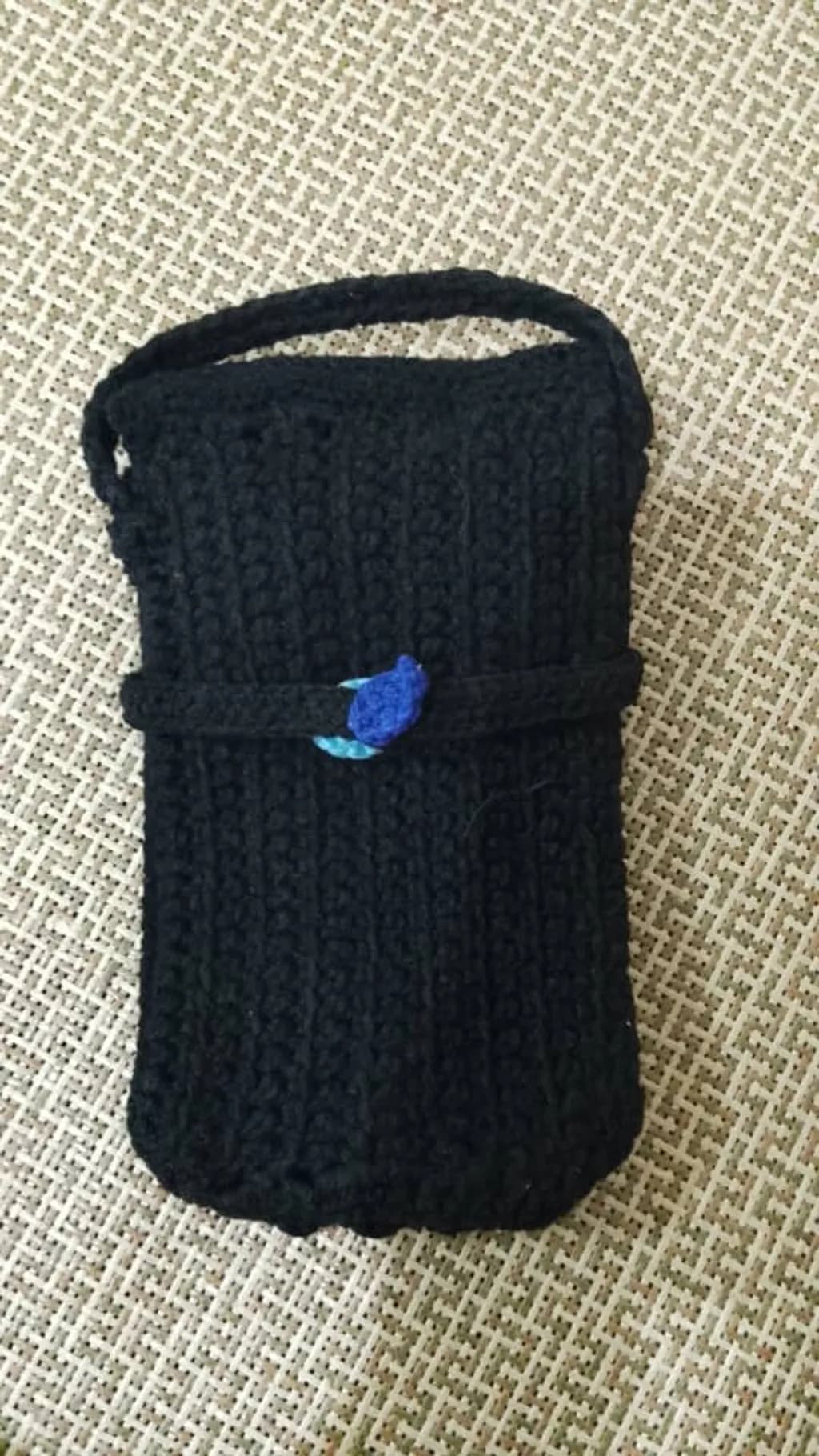 Black Crochet Pouch