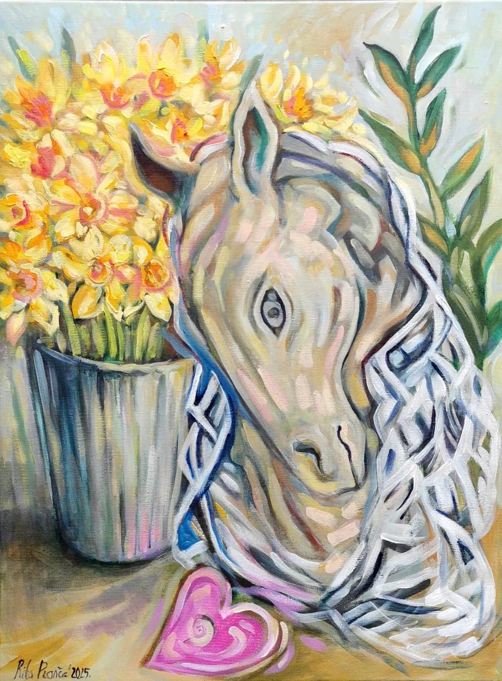 Horsehead with Daffodils