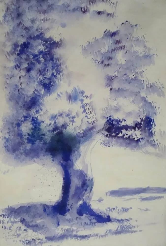 Blue Tree Abstract