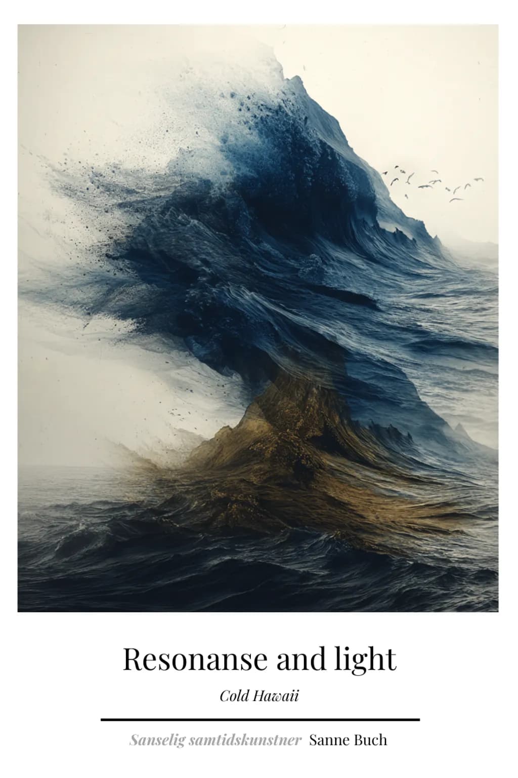 Cold Hawaii Wave — Abstract Coastal Art for Minimalist Spaces