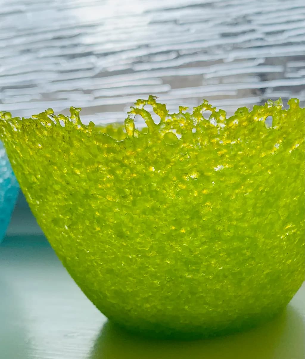 Textured Green Glass Bowl