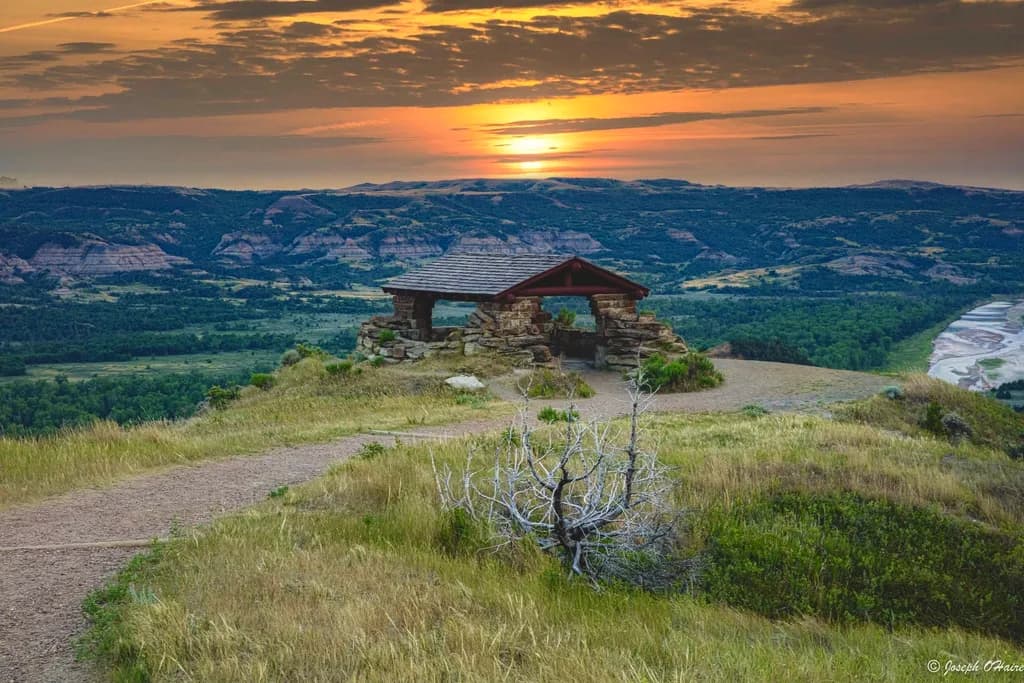 Sunset Over Stone Shelter