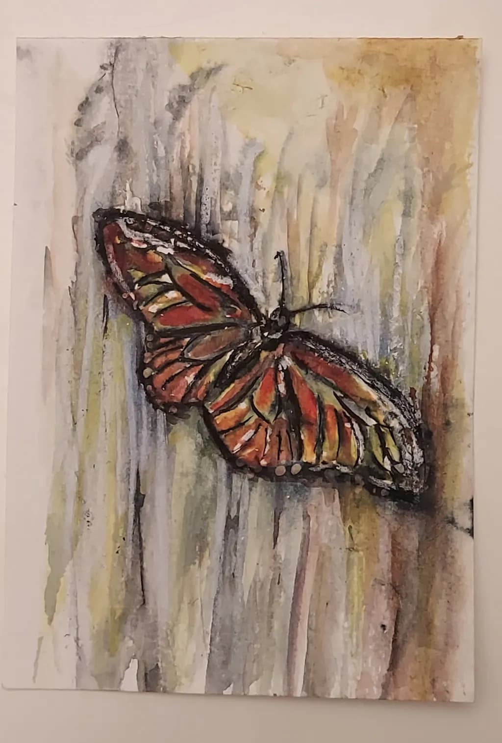Butterfly on Wood Texture
